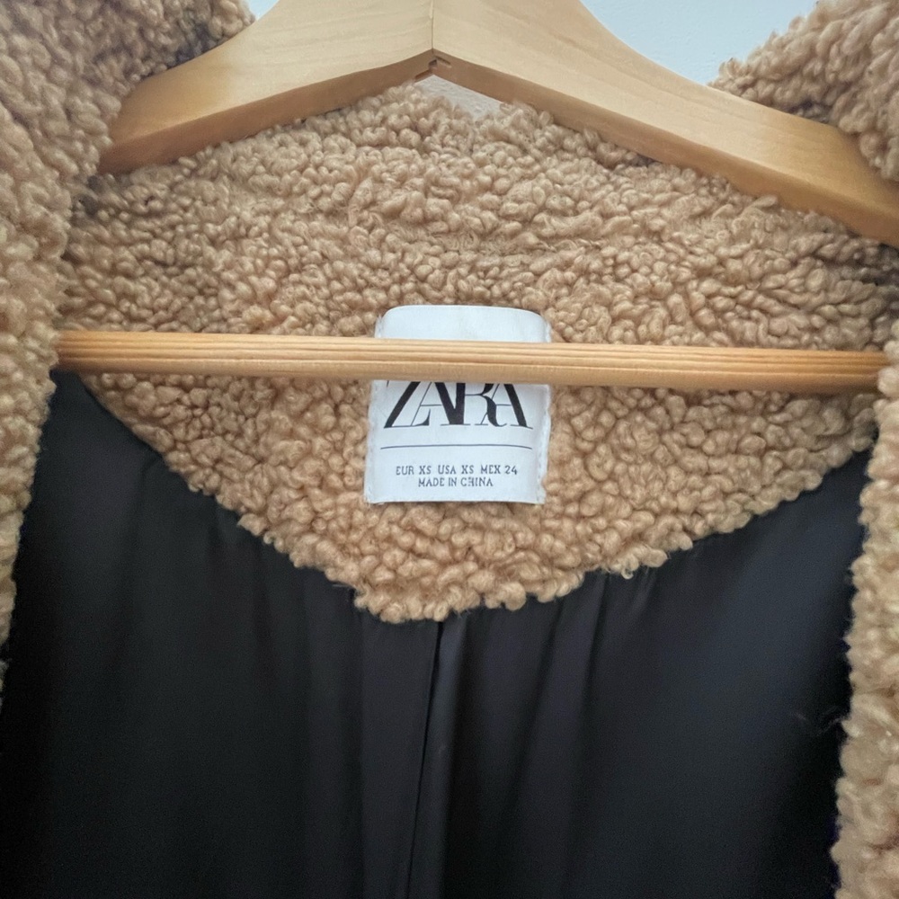 Zara Tan Teddy Jacket - Picture 5 of 9